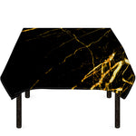 Black Gold Scratch Marble Print Tablecloth