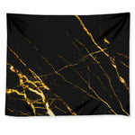 Black Gold Scratch Marble Print Tapestry