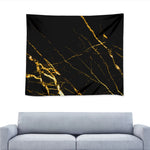 Black Gold Scratch Marble Print Tapestry