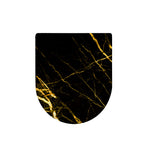 Black Gold Scratch Marble Print Toilet Lid Cover