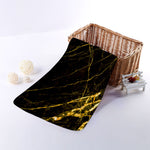 Black Gold Scratch Marble Print Towel