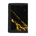 Black Gold Scratch Marble Print Trifold Wallet