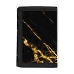 Black Gold Scratch Marble Print Trifold Wallet