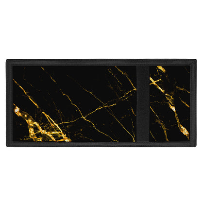 Black Gold Scratch Marble Print Trifold Wallet