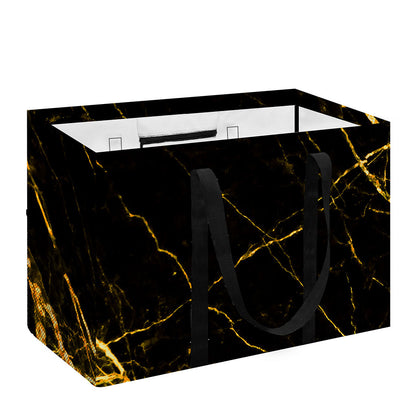 Black Gold Scratch Marble Print Utility Tote Bag