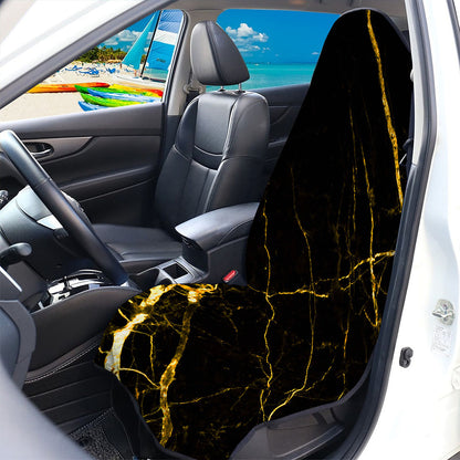 Black Gold Scratch Marble Print Waterproof Car Seat Cover