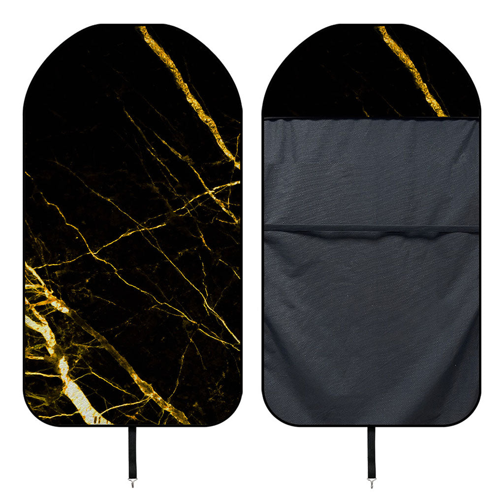 Black Gold Scratch Marble Print Waterproof Car Seat Cover