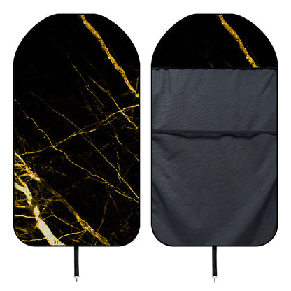 Black Gold Scratch Marble Print Waterproof Car Seat Cover
