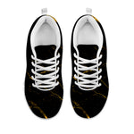 Black Gold Scratch Marble Print White Running Shoes