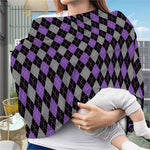 Black Grey And Purple Argyle Print Baby Seat Cover
