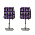 Black Grey And Purple Argyle Print Bar Stool Covers