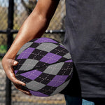 Black Grey And Purple Argyle Print Basketball