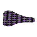 Black Grey And Purple Argyle Print Bicycle Seat Cover