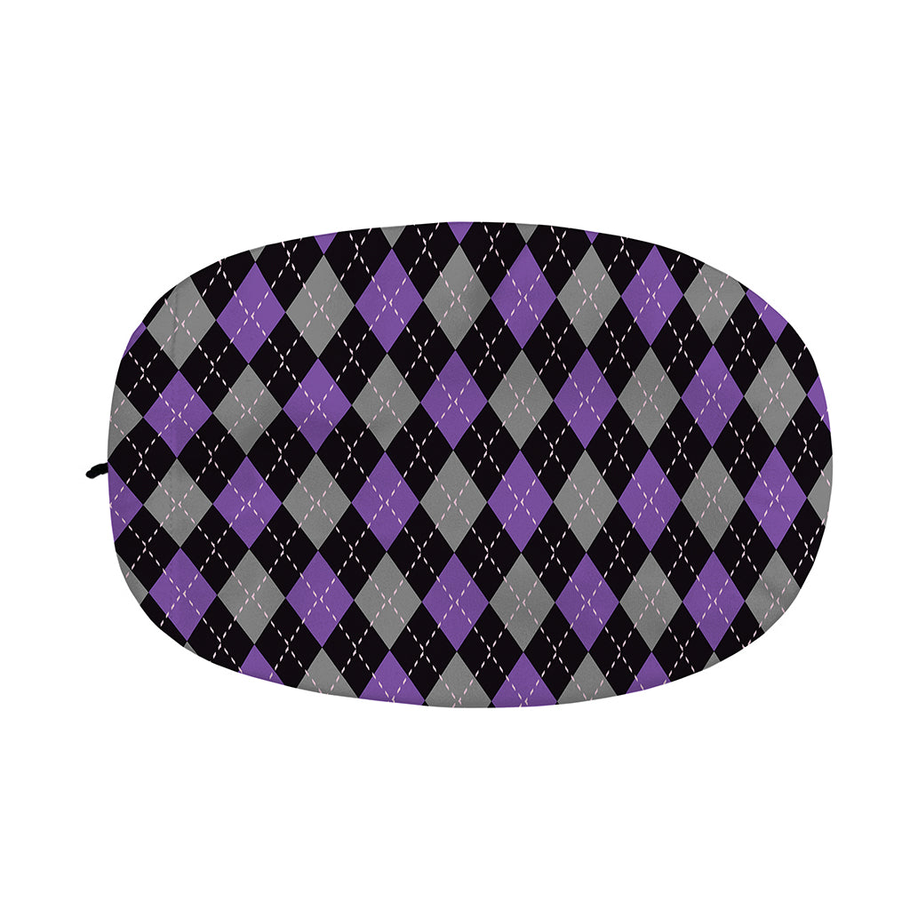 Black Grey And Purple Argyle Print Car Side Mirror Covers