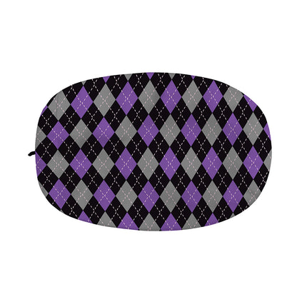 Black Grey And Purple Argyle Print Car Side Mirror Covers