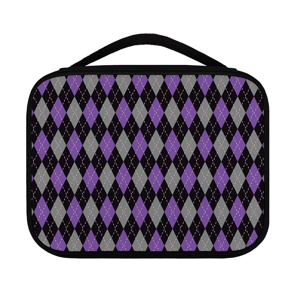Black Grey And Purple Argyle Print Classic Bible Case