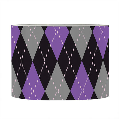 Black Grey And Purple Argyle Print Drum Lamp Shade