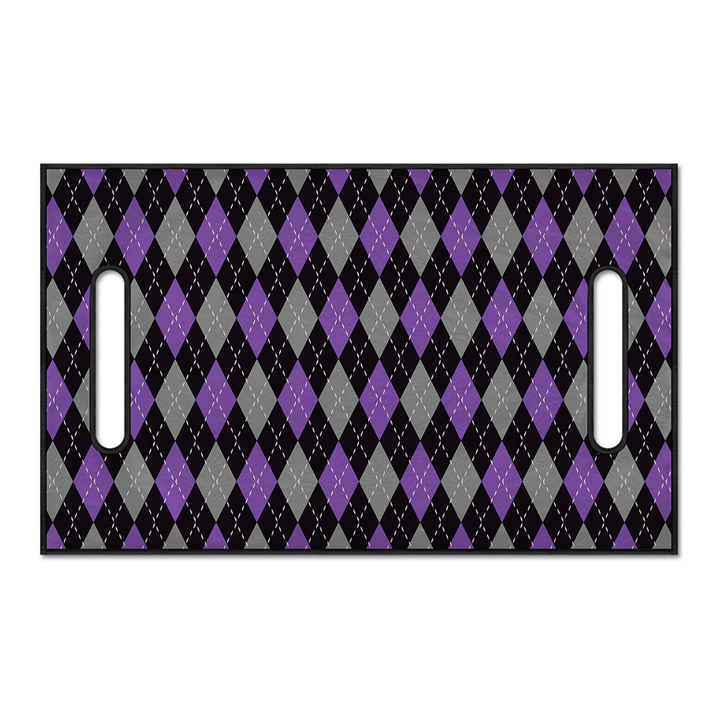 Black Grey And Purple Argyle Print Golf Cart Seat Cover