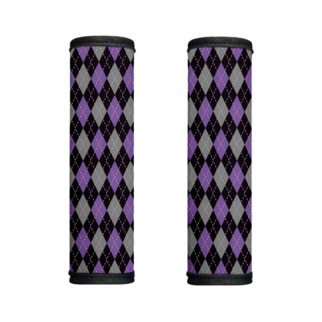 Black Grey And Purple Argyle Print Handle Covers