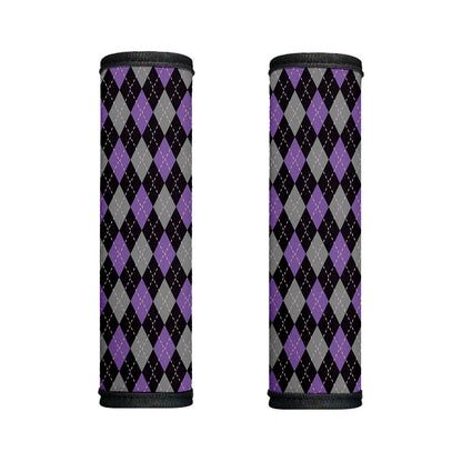 Black Grey And Purple Argyle Print Handle Covers