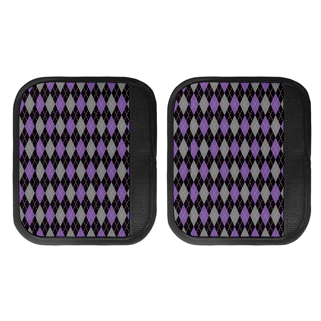 Black Grey And Purple Argyle Print Handle Covers