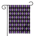Black Grey And Purple Argyle Print House Flag