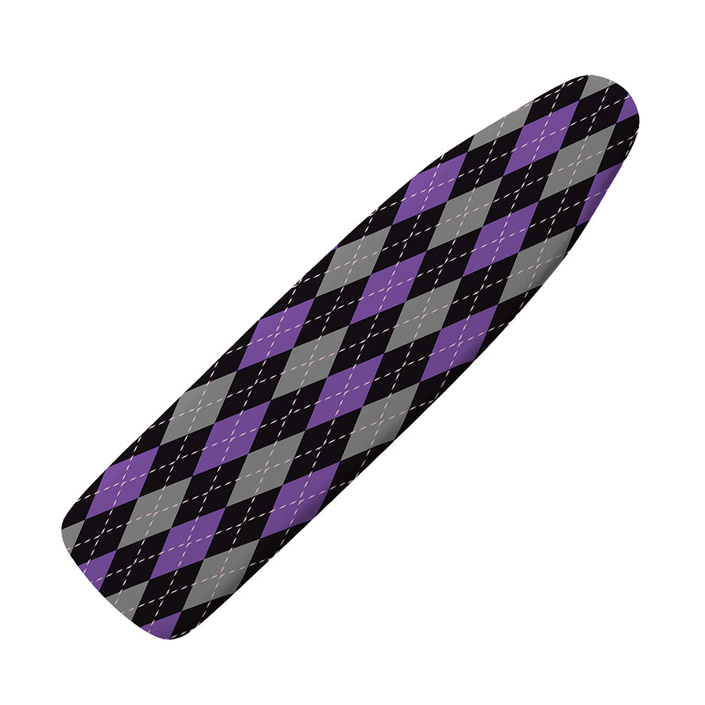 Black Grey And Purple Argyle Print Ironing Board Cover