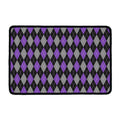 Black Grey And Purple Argyle Print Kitchen Mat