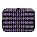 Black Grey And Purple Argyle Print Laptop Sleeve