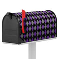 Black Grey And Purple Argyle Print Mailbox Cover