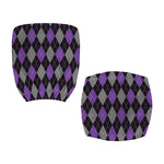 Black Grey And Purple Argyle Print Office Chair Cover