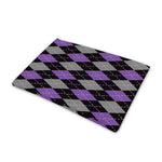 Black Grey And Purple Argyle Print Pet Cooling Mat Cover
