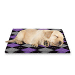 Black Grey And Purple Argyle Print Pet Cooling Mat Cover