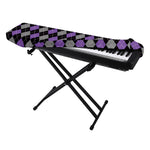 Black Grey And Purple Argyle Print Piano Keyboard Cover