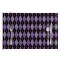 Black Grey And Purple Argyle Print Placemat