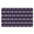 Black Grey And Purple Argyle Print Polyester Doormat