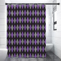 Black Grey And Purple Argyle Print Premium Shower Curtain