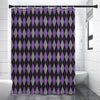 Black Grey And Purple Argyle Print Premium Shower Curtain