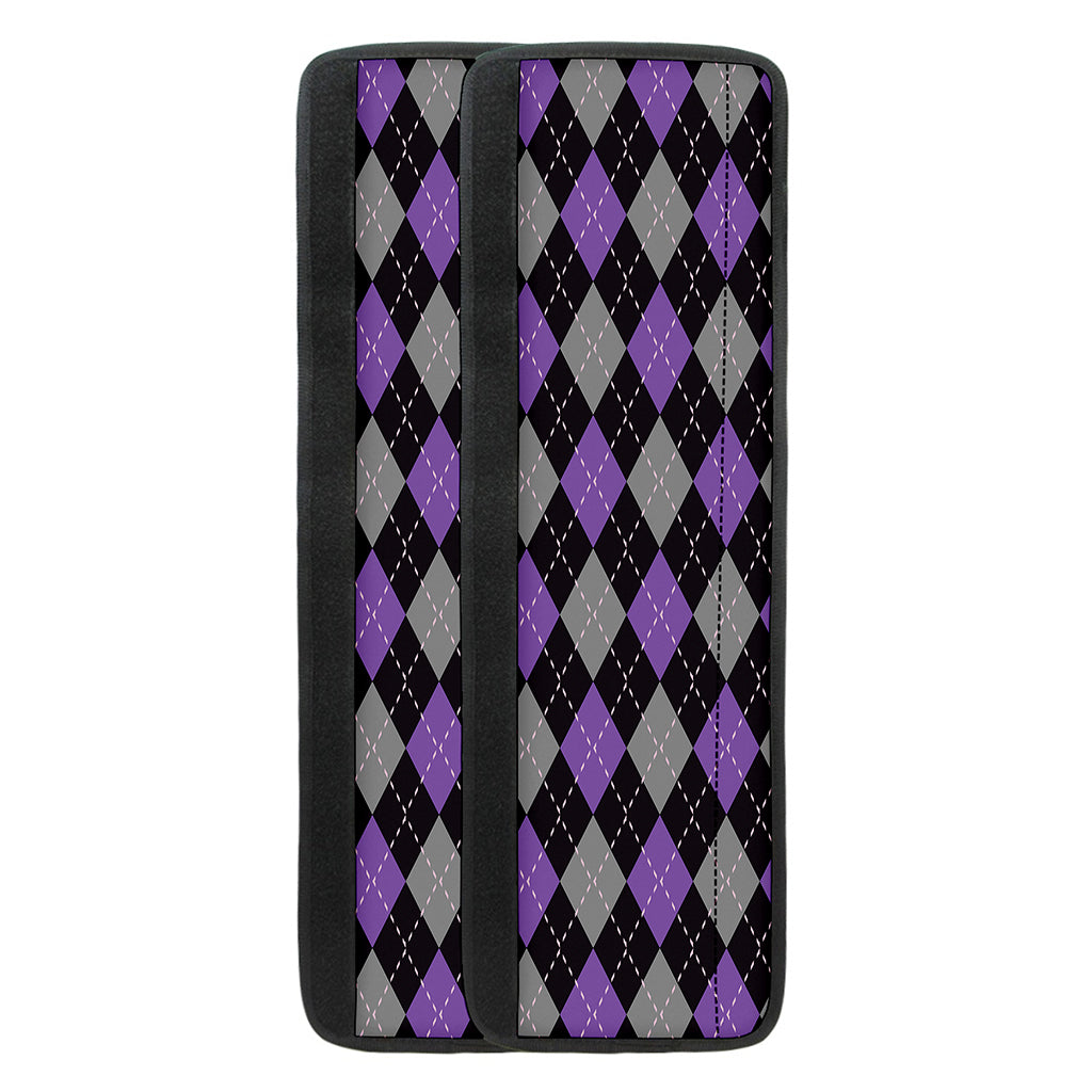 Black Grey And Purple Argyle Print Refrigerator Handle Covers