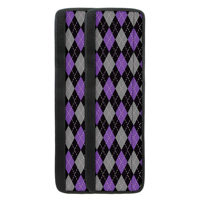 Black Grey And Purple Argyle Print Refrigerator Handle Covers