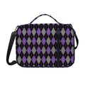 Black Grey And Purple Argyle Print Shoulder Strap Bible Bag