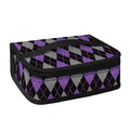 Black Grey And Purple Argyle Print Small Lunch Bag