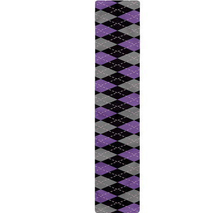 Black Grey And Purple Argyle Print Table Runner