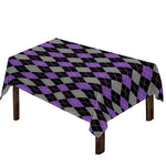 Black Grey And Purple Argyle Print Tablecloth