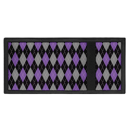 Black Grey And Purple Argyle Print Trifold Wallet