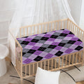Black Grey And Violet Argyle Print Baby Crib Sheet