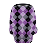 Black Grey And Violet Argyle Print Baby Seat Cover