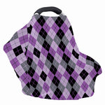 Black Grey And Violet Argyle Print Baby Seat Cover