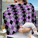 Black Grey And Violet Argyle Print Baby Seat Cover