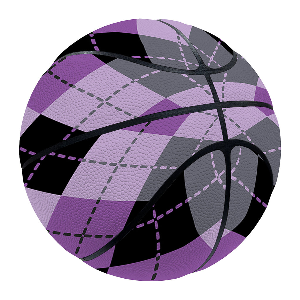 Black Grey And Violet Argyle Print Basketball